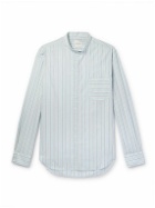 Paul Smith - Grandad-Collar Striped Cotton-Poplin Shirt - Blue