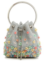 Jimmy Choo Bon Bon Floral-embellished Mesh Bucket bag - Silver - One Size