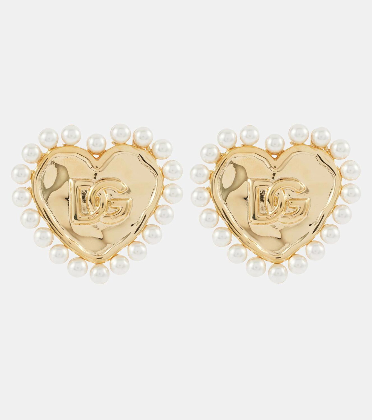 Dolce&Gabbana DG faux pearl gold-plated clip-on earrings
