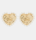 Dolce&Gabbana DG faux pearl gold-plated clip-on earrings