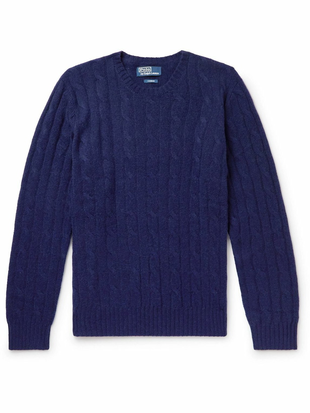 Photo: Polo Ralph Lauren - Cable-Knit Cashmere Sweater - Blue