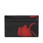 Alexander McQueen Men's Orchid Print Card Holder in Black/Red