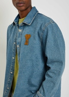 Ami Paris Logo-appliquéd Denim Overshirt Indigo