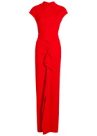 Tove Beth Ruffled Crepe Maxi Dress Red