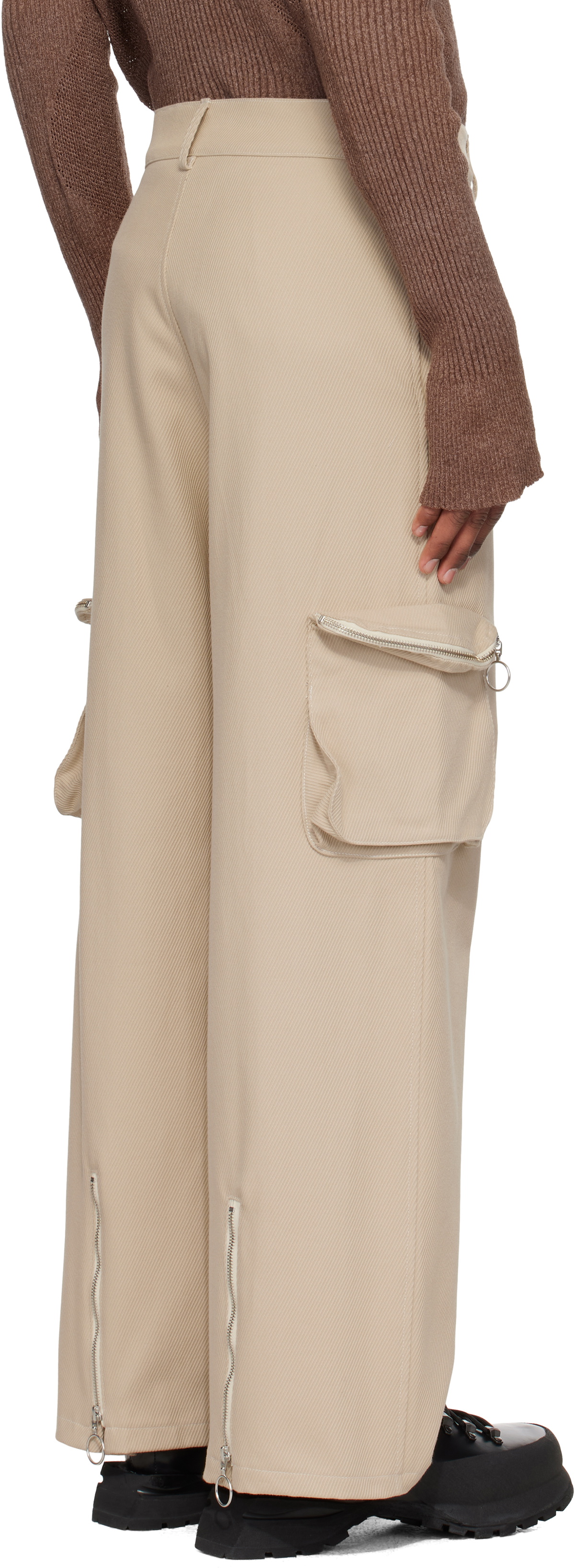 Charlie Constantinou Beige Multi Pocket Cargo Pants