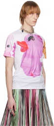 Chopova Lowena White & Pink Ducky T-Shirt