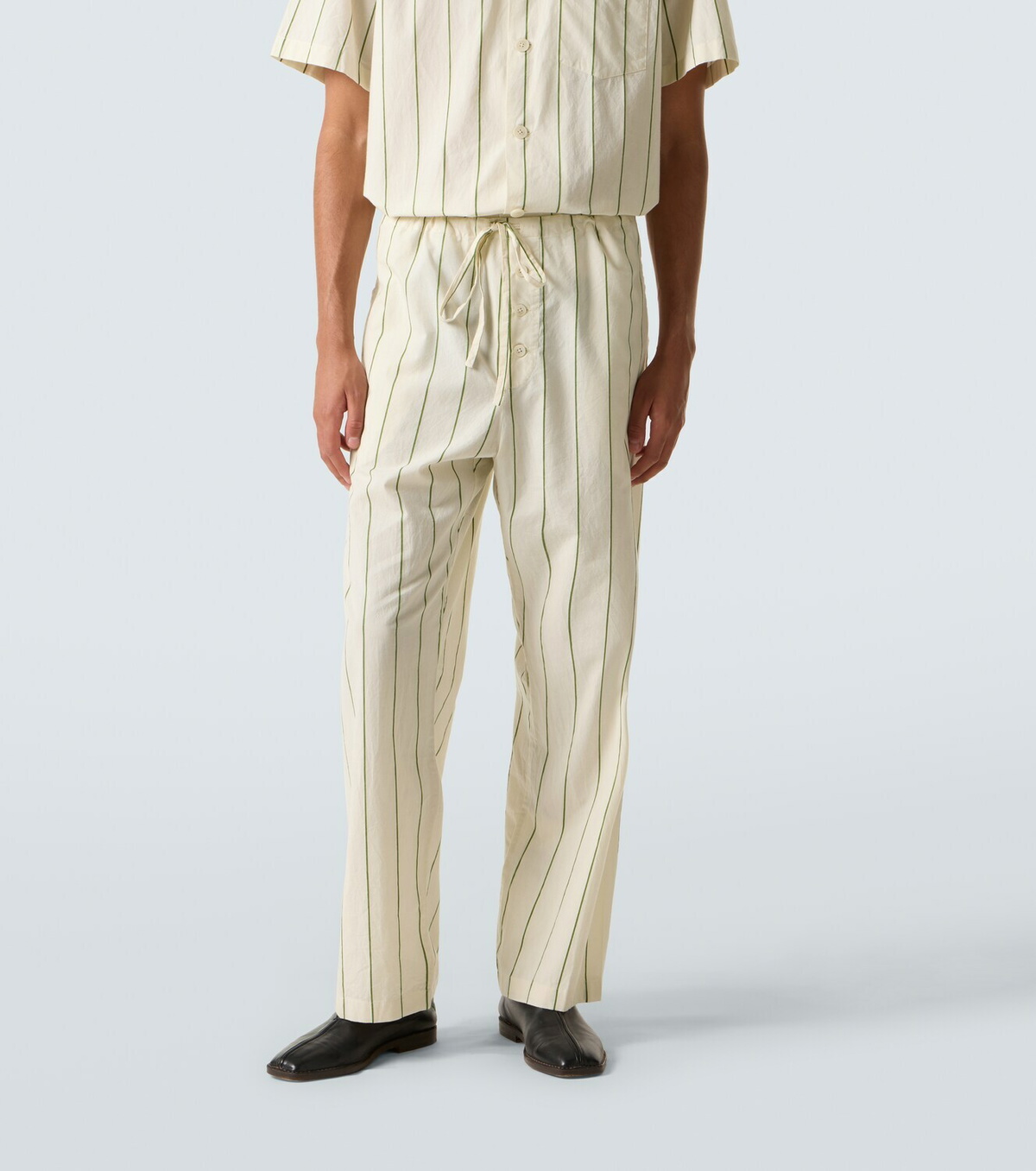 Bode Celery striped cotton pajama pants