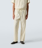 Bode Celery striped cotton pajama pants