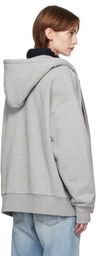Fax Copy Express Gray Fleece Lined Loose Hoodie