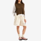 Story mfg. Women's Bridge Shorts in Ecru Interrupted
