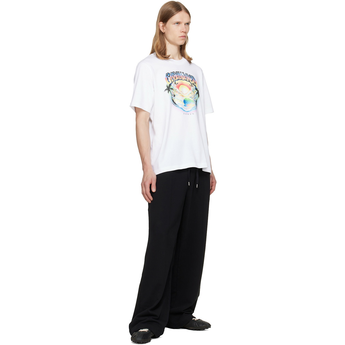 Casablanca White Airspray Short Sleeve T‑shirt