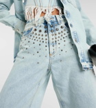 Alessandra Rich Embellished straight jeans