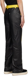 Theophilio Black & Yellow Stripe Leather Pants