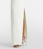 Alessandra Rich Bow-detail lace-trimmed cady gown