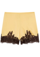 Reformation Fern Lace-trim Satin Shorts Cream