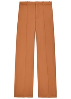 Chloe Flared-leg Wool Trousers Tan