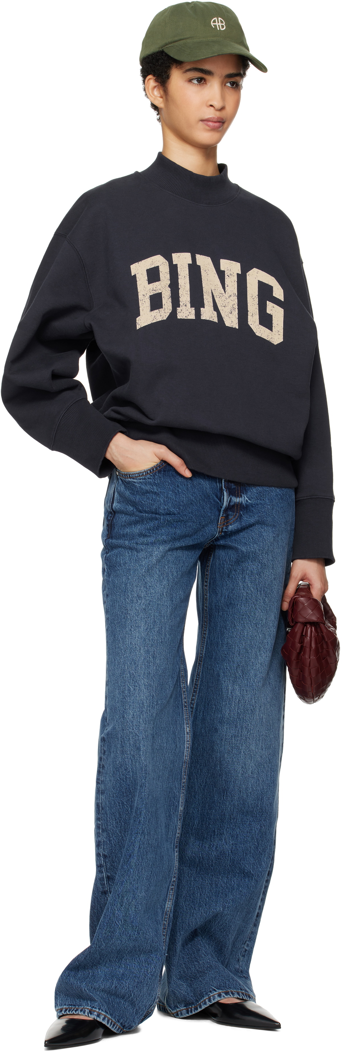 ANINE BING ネイビー トレーナー ANINE BING ネイビー トレーナー ANINE BING Jay Sweatshirt