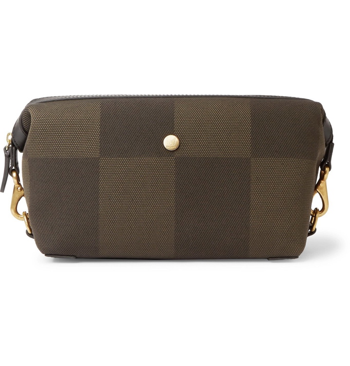 Photo: Mismo - Leather-Trimmed Canvas Wash Bag - Green