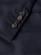 De Petrillo - Double-Breasted Wool-Blend Flannel Suit Jacket - Blue