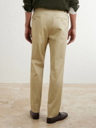 De Petrillo - Straight-Leg Cotton-Blend Twill Trousers - Neutrals