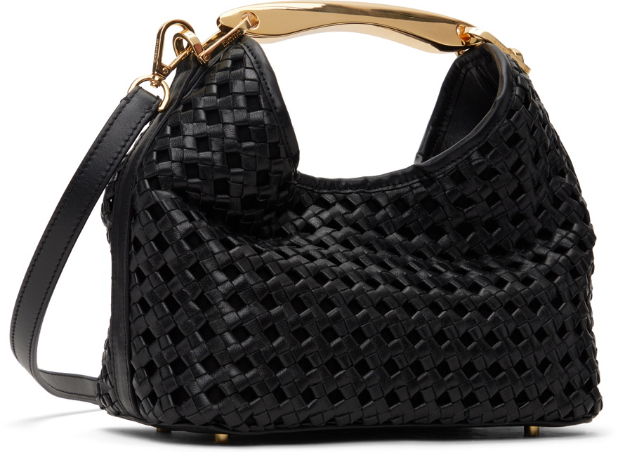 Elleme Black Small Boomerang Woven Leather Bag