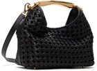 Elleme Black Small Boomerang Woven Leather Bag