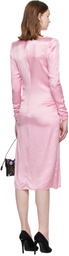 Valentino Pink Crepe Satin Midi Dress