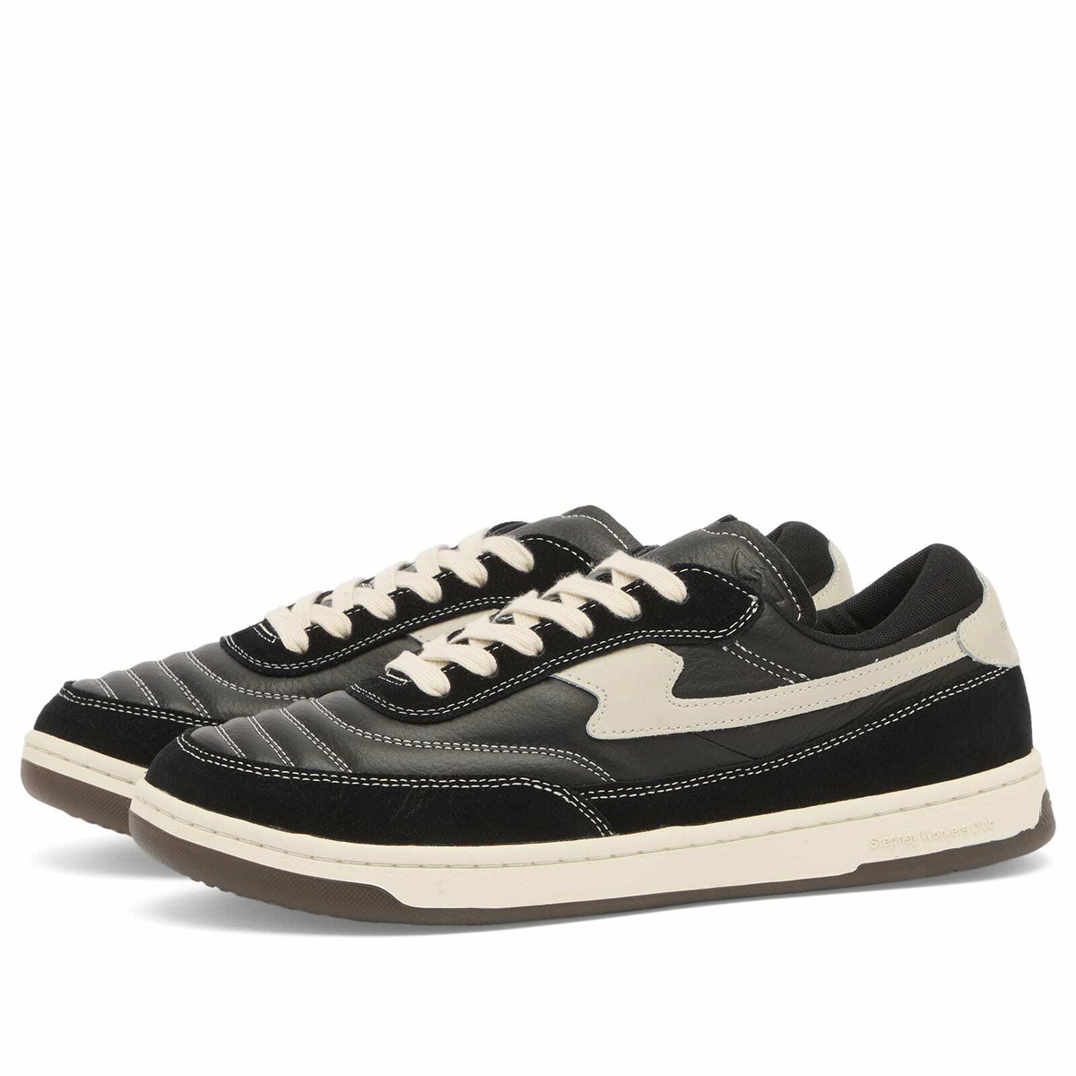 Stepney Workers Club Men's Casson S-Strike Leather Suede Sneaker in Black