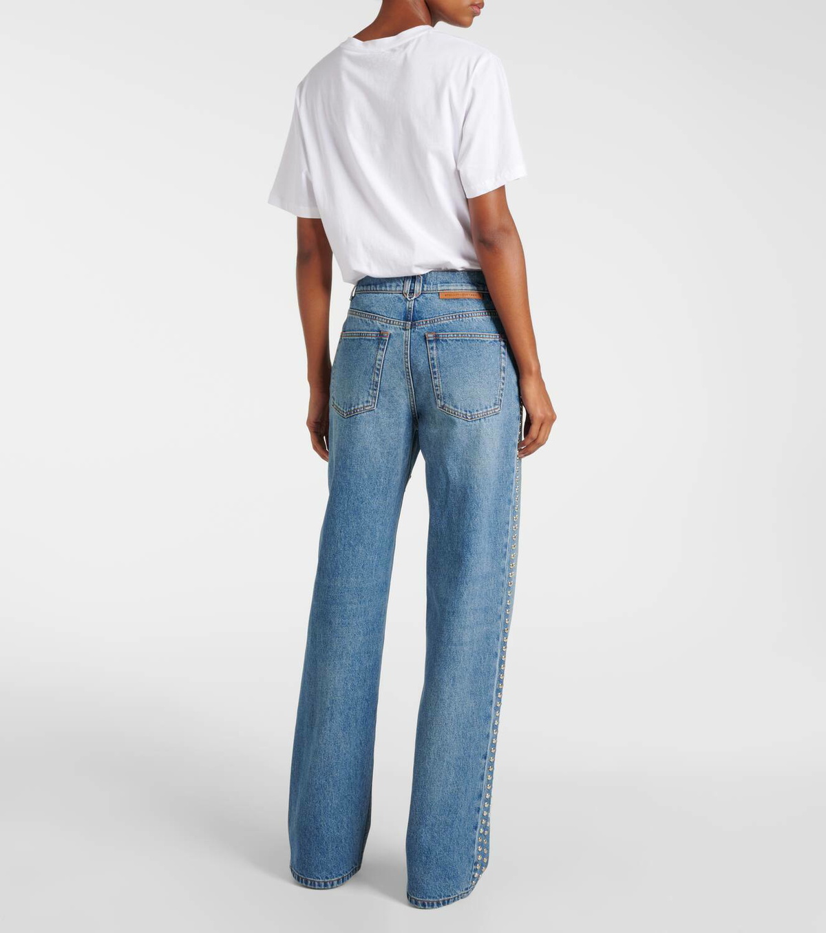Stella McCartney Studded low-rise wide-leg jeans