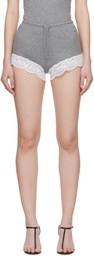 VETEMENTS Gray Lace Mini Shorts