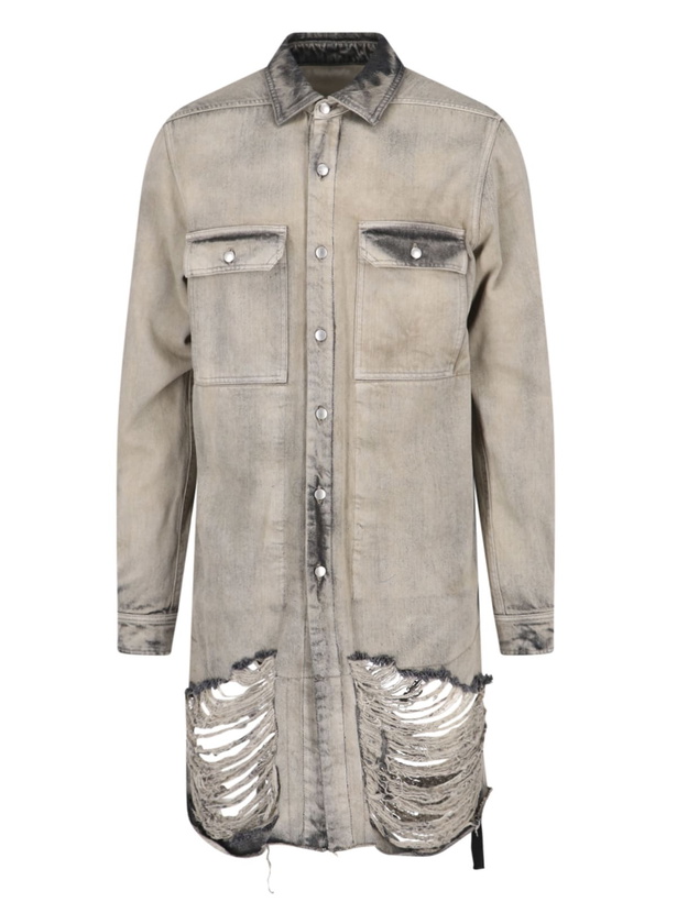 Photo: Rick Owens Denim Shirt mineral Fringed