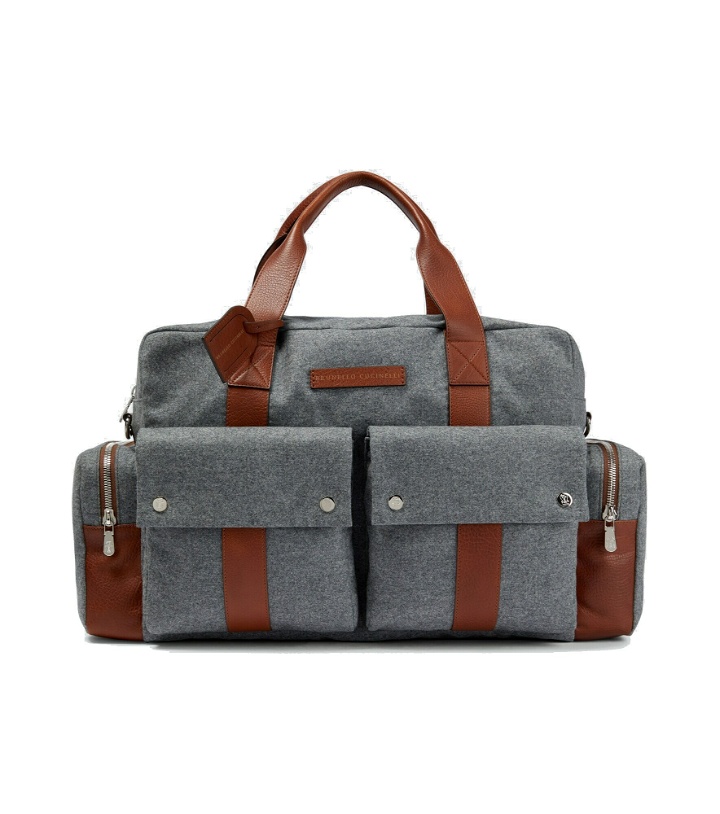 Photo: Brunello Cucinelli - Leather-trimmed duffel bag