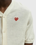 Comme des Garçons Play V-NECK CARDIGAN RED EMBLEM KNIT White Mens Shortsleefe