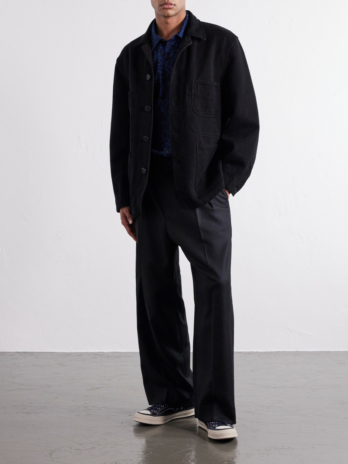 Blue Blue Japan - Coverall Cotton-Sashiko Jacket - Black