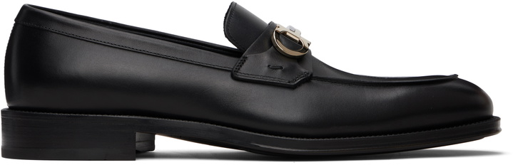 Photo: Ferragamo Black Gancini Ornament Loafers