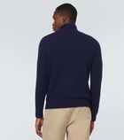 Polo Ralph Lauren Cable-knit cotton and wool half-zip sweater