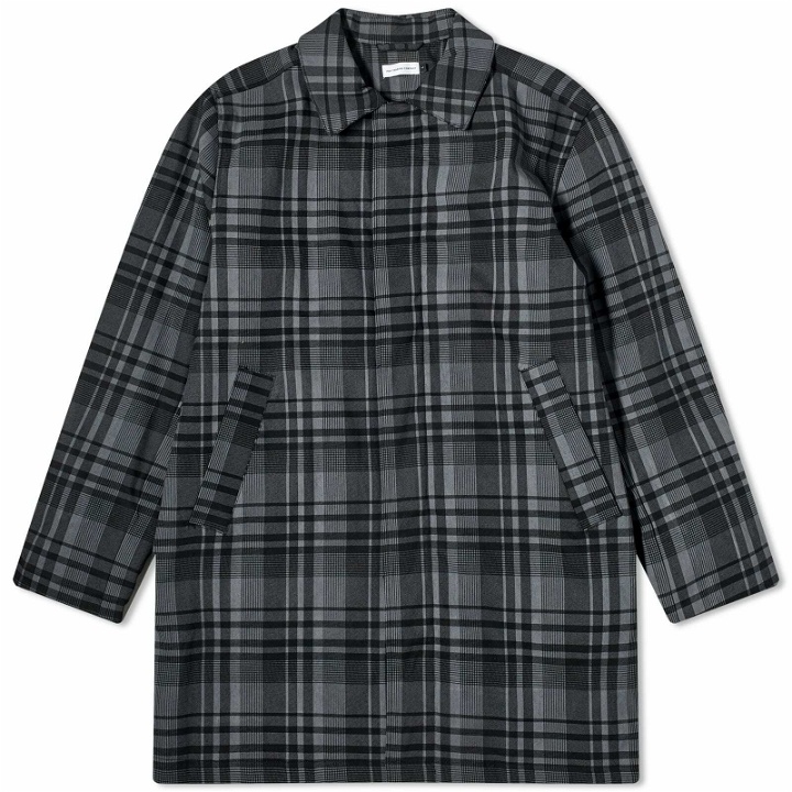 Photo: Pop Trading Company Men's Checked Padded Adjustable Trench Coat in Check