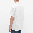 Beams Plus Men's Short Sleeve Open Collar Linen Shirt in White