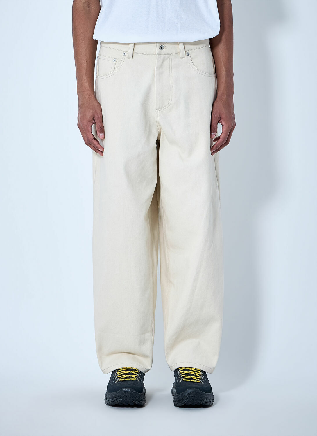Metalwood Wide-Leg Denim Trousers