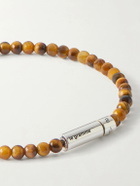 Le Gramme - 11g Sterling Silver and Tiger Eye Beaded Bracelet - Brown