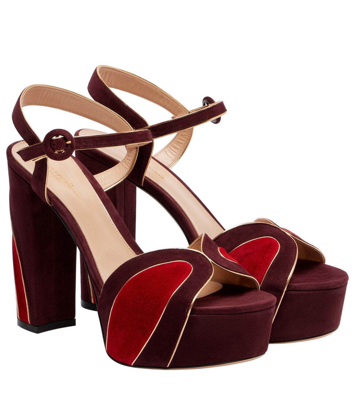 Gianvito Rossi Falene Sandals In Suede And Mesh Gianvito Rossi