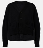 Sacai Paneled cotton-blend cardigan