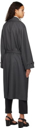 LEMAIRE Gray Double-Breasted Trench Coat