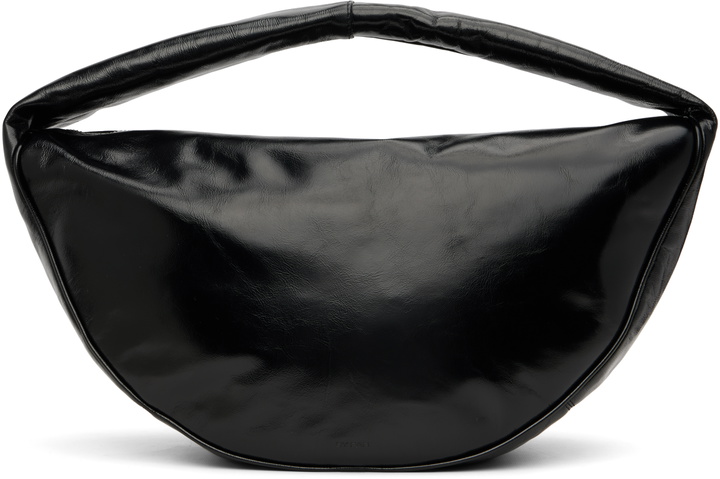 Photo: BY FAR Black Maxi Cush Creased Leather Shoulder Bag