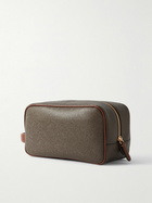 Mulberry - Leather-Trimmed Pebble-Grain Eco Scotchgrain Wash Bag