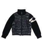 Moncler Enfant - Quilted down and wool-blend cardigan