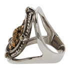 Alexander McQueen Gold and Silver Lucky Medallion Ring