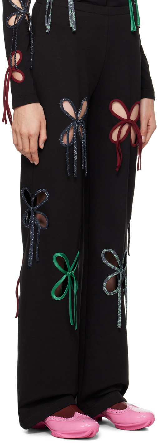 J.Kim Black Colorful Petal Lounge Pants