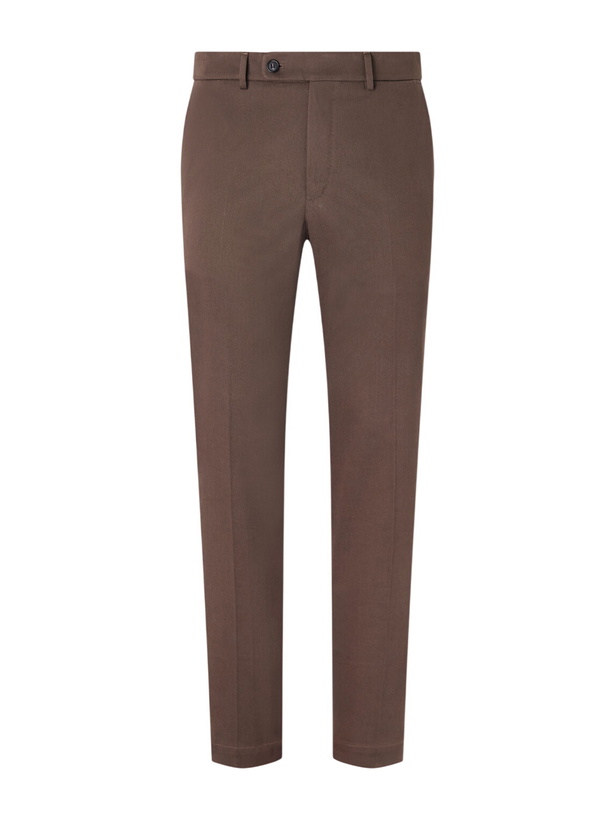 Photo: Slowear - Straight-Leg Stretch-Cotton Gabardine Trousers - Brown