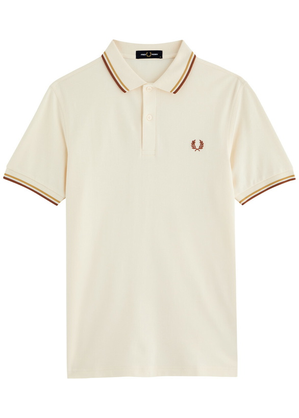 Photo: Fred Perry Logo-embroidered Piqué Cotton Polo Shirt Cream